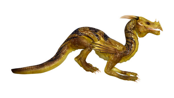 istock 3D illustration fantasy dragon on white 1042960592