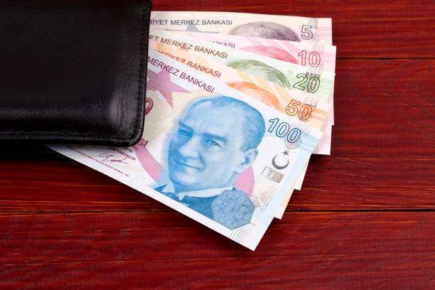 istock Turkish Lira in the black wallet 1042961778