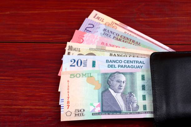 istock Paraguayan Guaranies in the black wallet 1042962762