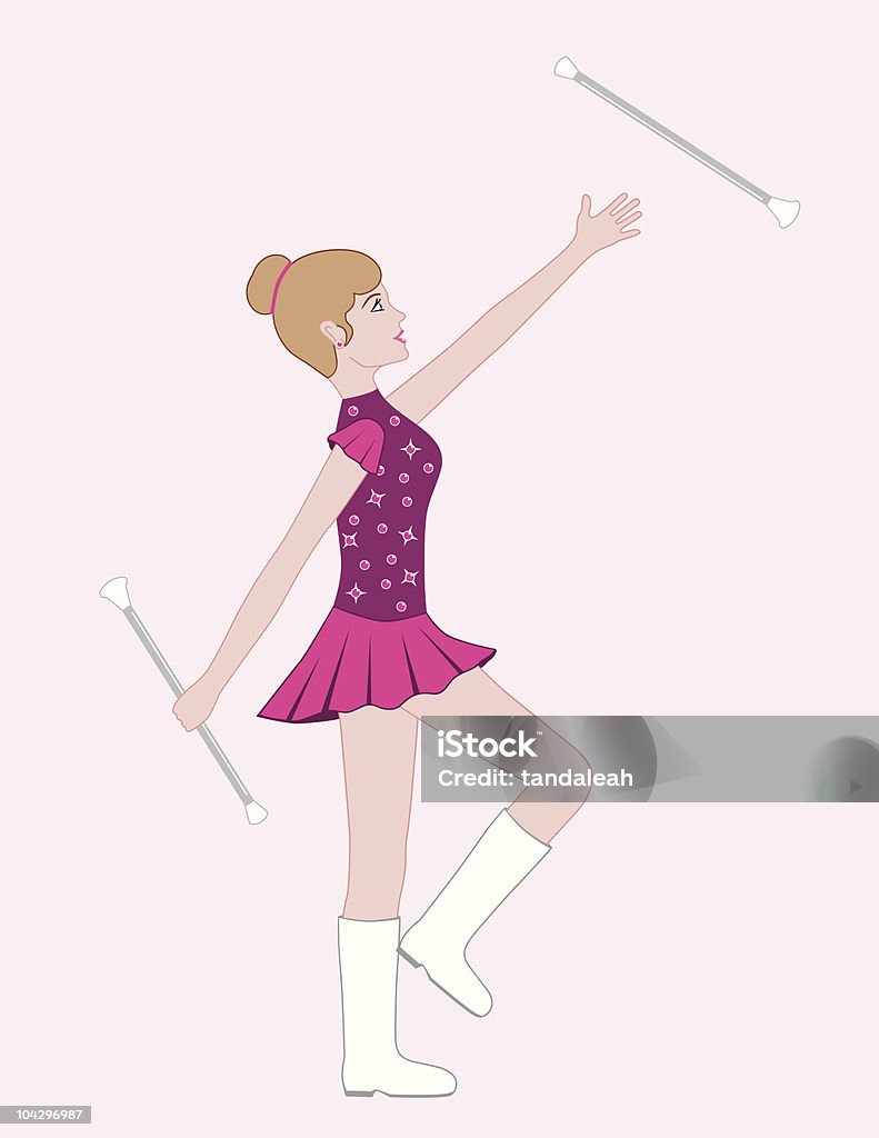 Girl Baton Twirler  18-19 Years stock vector