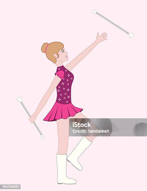Girl Baton Twirler Stock Illustration - Download Image Now - 18-19 Years, 20-29 Years, Adult