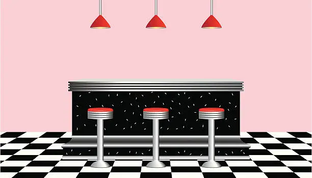 Vector illustration of Retro Diner 1950s style