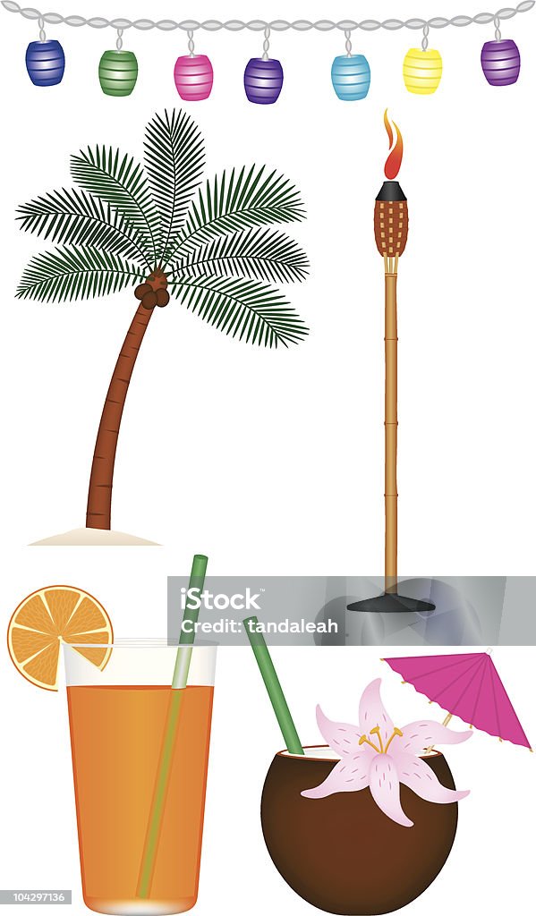 Colección de Tropical - arte vectorial de Antorcha Tiki libre de derechos