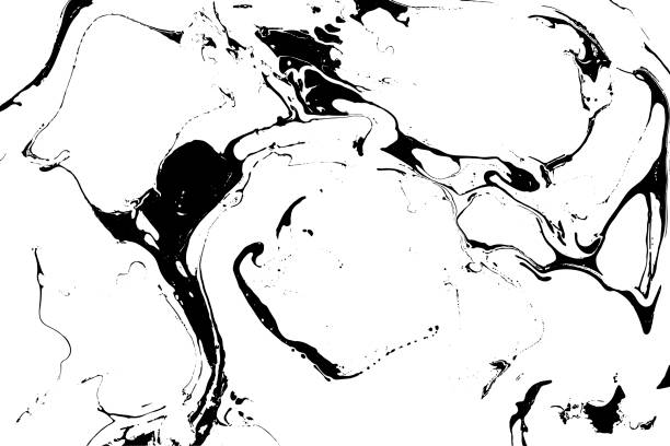 ilustrações de stock, clip art, desenhos animados e ícones de vector black and white marble background. - vector ink water backgrounds