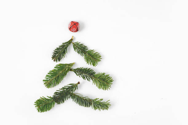 istock Christmas tree shape made of fir-tree branches isolated on white background. Free copy space. 1042985244