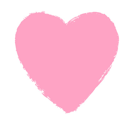 Pink hand drawn heart element. Vector background.