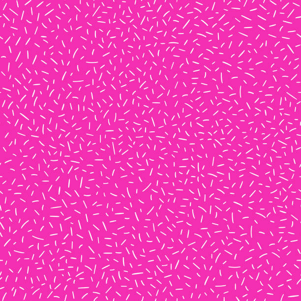 Hand drawn pink and white abstract confetti seamless pattern. Pop art fashion festival abstract background in memphis style. Hand drawn pink and white abstract confetti seamless pattern. Pop art fashion festival abstract background in memphis style. 80 89 years stock illustrations