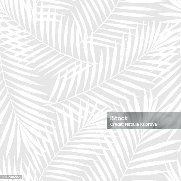 Summer Tropical Palm Tree Leaves Seamless Pattern Vector Grunge Design For Cards Web Backgrounds And Natural Product Stock Illustration - Download Image Now