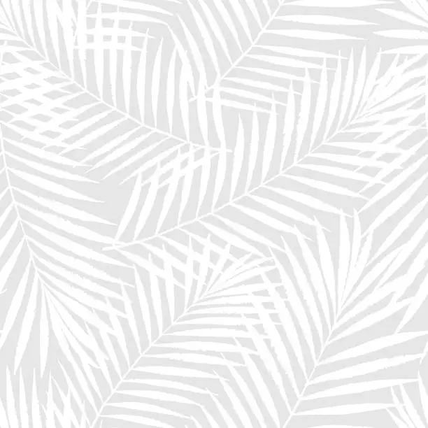 Vector illustration of Summer tropical palm tree leaves seamless pattern. Vector grunge design for cards, web, backgrounds and natural product