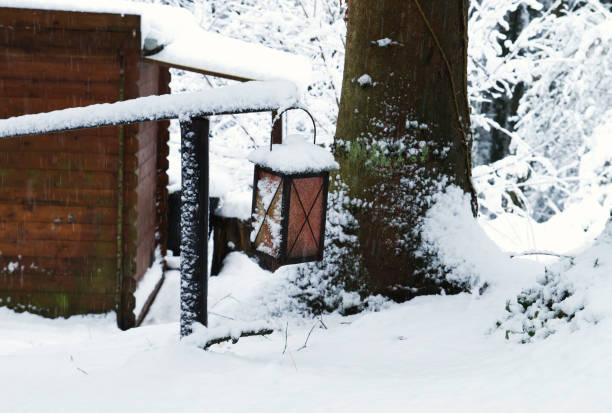 istock garden lamp in winter 1042999880