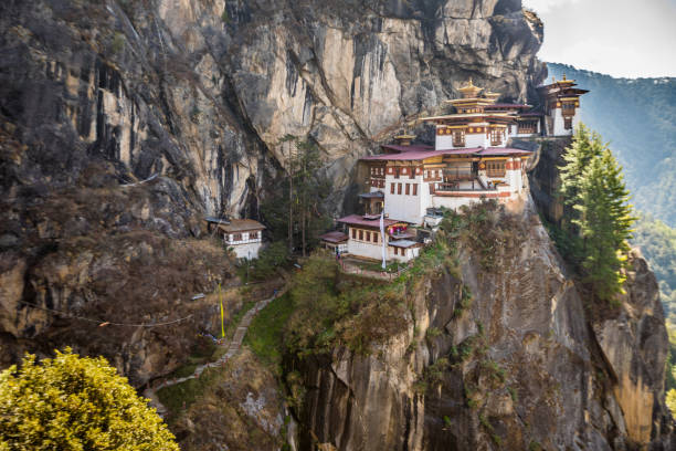 istock Tigers nest temple in Paro 1043004524