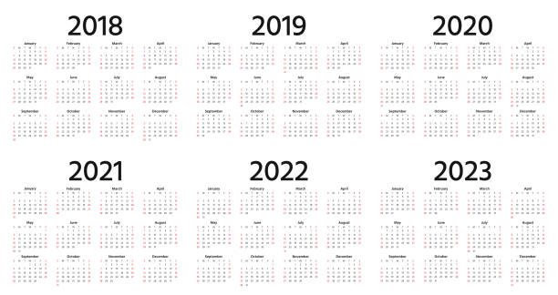 illustrations, cliparts, dessins animés et icônes de 2018, 2019, calendrier 2020. illustration vectorielle. planificateur de modèle de l’année. - 2018