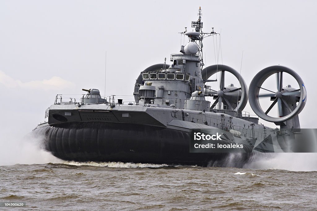 The military ship  Hovercraft Stock Photo