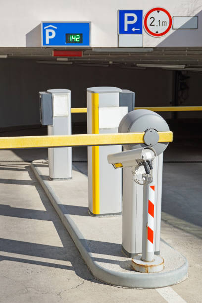 istock Gates of the parking garage 1043011344