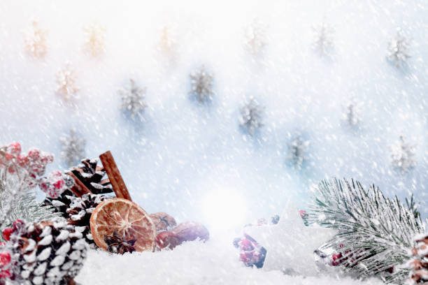 istock Christmas Decoration On Snow 1043032264