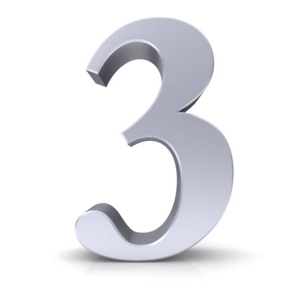 istock 3 number three third 3d silver numeral isolated sign 1043032318