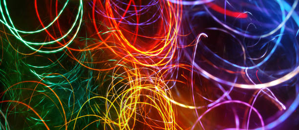 istock Defocused colorful abstract lights background. Motion of blur light. 1043032876