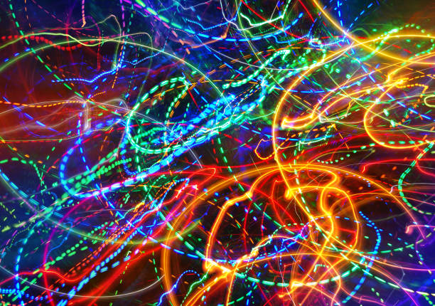 istock Defocused colorful abstract lights background. Motion of blur light. 1043035248