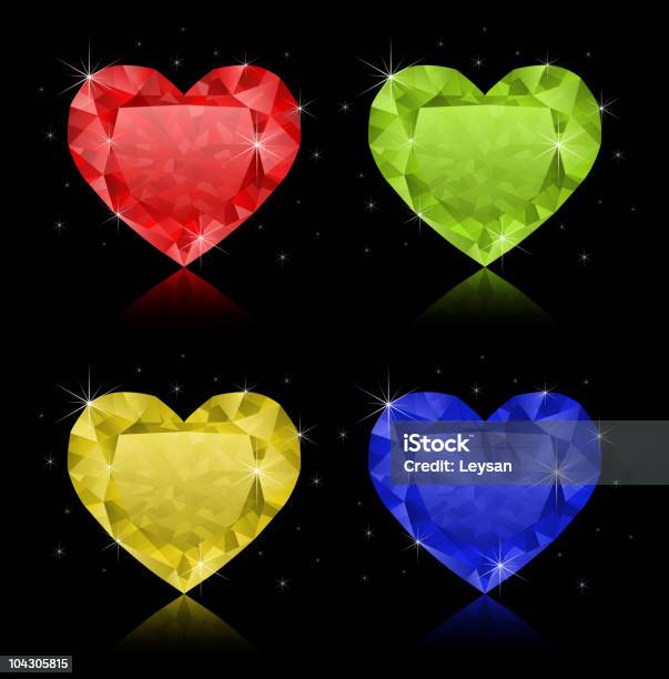 Ilustración de En Forma De Corazón Diamantes y más Vectores Libres de Derechos de Amarillo - Color - Amarillo - Color, Gema - Fenómeno natural, Símbolo en forma de corazón