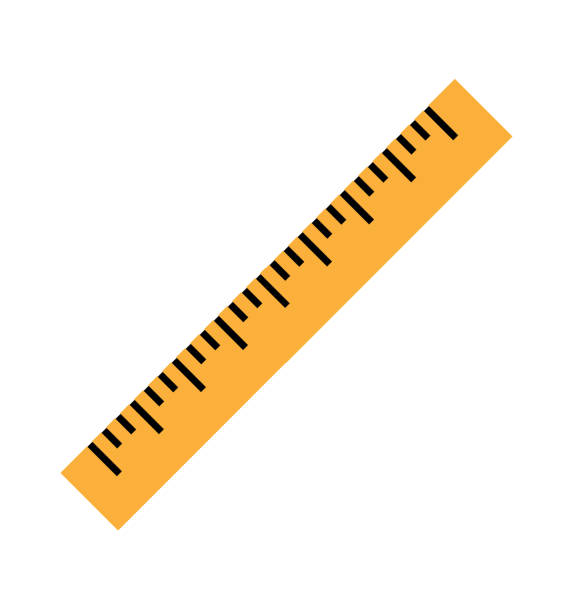 ilustrações de stock, clip art, desenhos animados e ícones de silhouette of a yellow ruler in a flat style - inch centimeter length shape