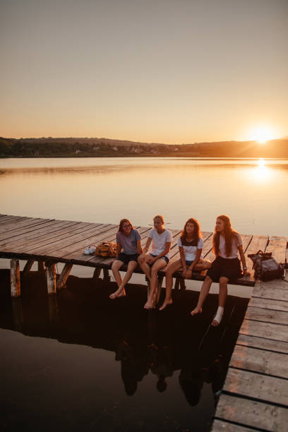 istock Relaxing day at the lake in sunset 1043070642