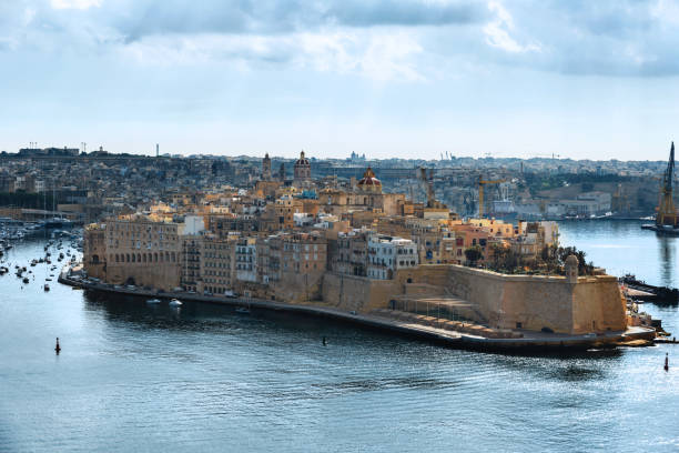 istock Malta, Valetta - view to the half island Senglea 1043077784