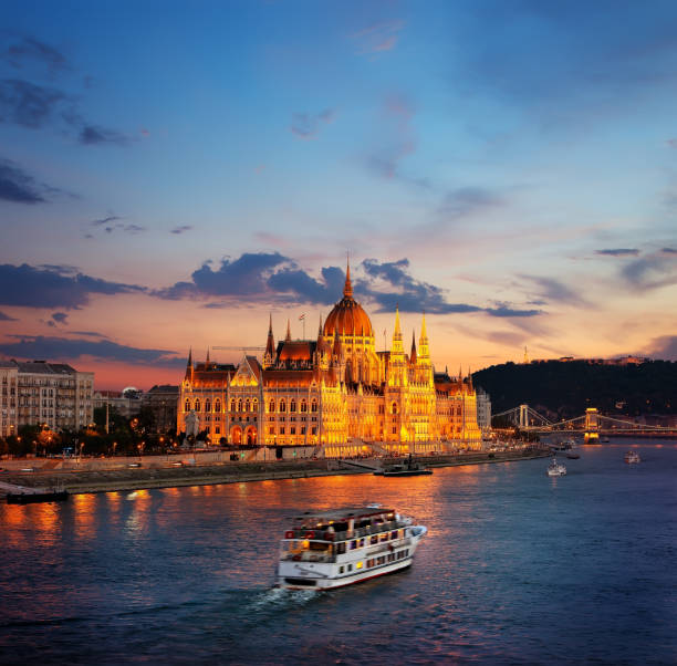 istock Hungarian Parliament on Danube 1043079208