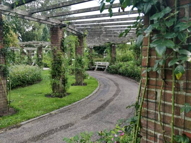 istock Pergola Gazebo garden bench 1043085446