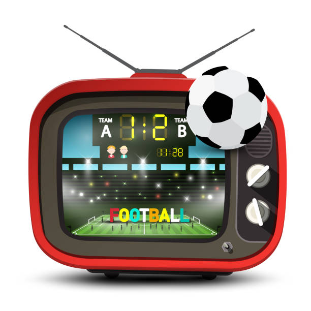 istock Football Match on Retro Red TV 1043088940