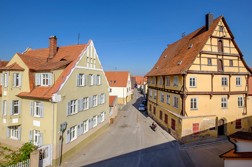 Historic centre of Nördlingen, a town located on the famous Romantic Road (Romantische Straße), the \
