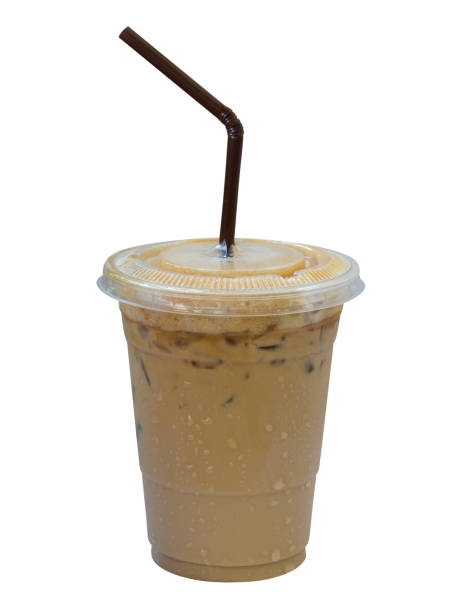 istock Iced coffee latte in plastic cup isolated on white background, clipping path included 1043100152