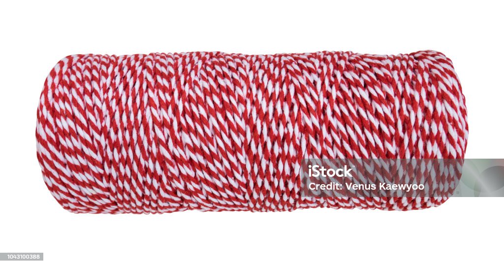 White Rope With Red Thread Red And White Rope For Wrapping Package And Post Boxes Isolated On ...