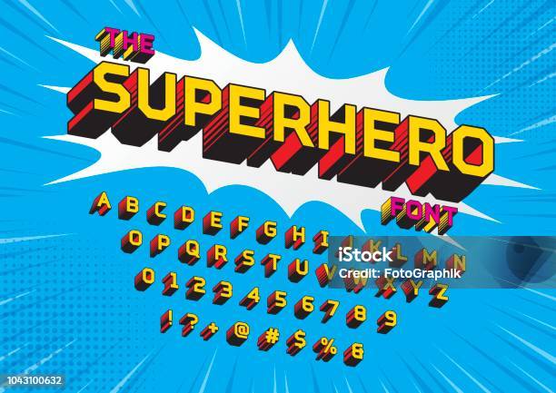 Superhero Font Stock Illustration - Download Image Now - Superhero, Comic Book, Typescript