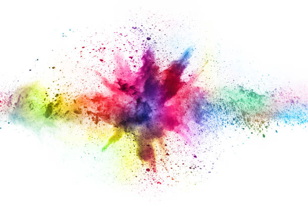 istock abstract powder splatted background. Colorful powder explosion on white background. Colored cloud. Colorful dust explode. Paint Holi. 1043100678