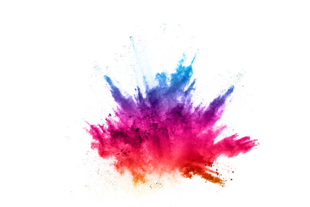 istock abstract powder splatted background. Colorful powder explosion on white background. Colored cloud. Colorful dust explode. Paint Holi. 1043100694