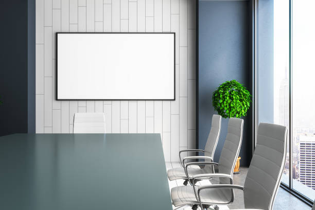 istock Modern meeting room with banner 1043123100