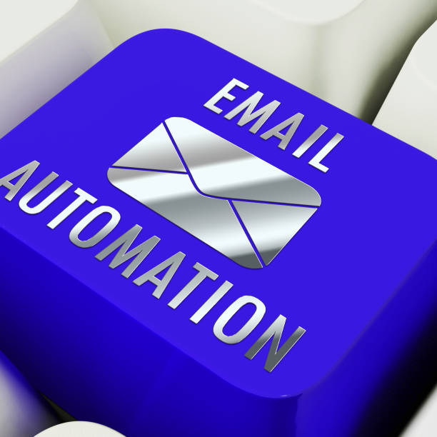 Email Automation Digital Marketing System 3d Rendering Email Automation Digital Marketing System 3d Rendering Shows Automated Process To Send Messages Using Electronic System email marketing automation stock pictures, royalty-free photos & images