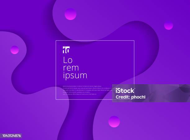 Abstract Wavy Geometric Dynamic 3d Purple Background Stock Illustration - Download Image Now