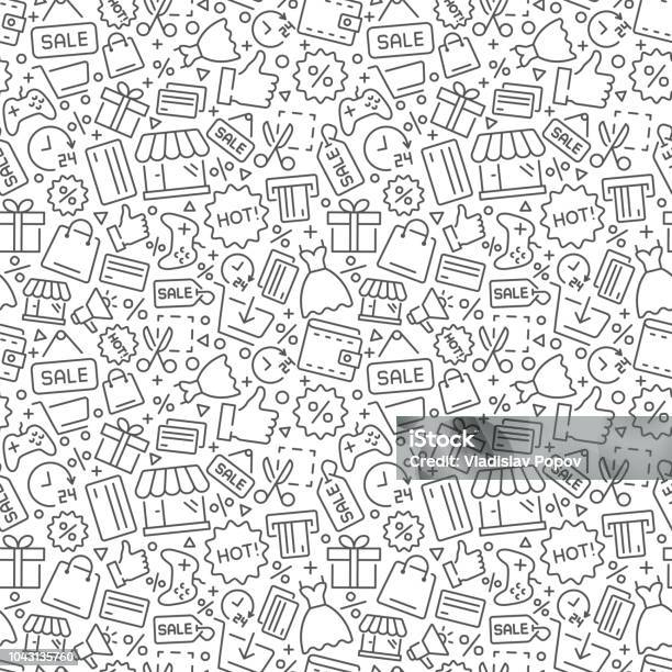Shopping Vector Seamless Pattern Vector Eps8 Format Stock Illustration - Download Image Now