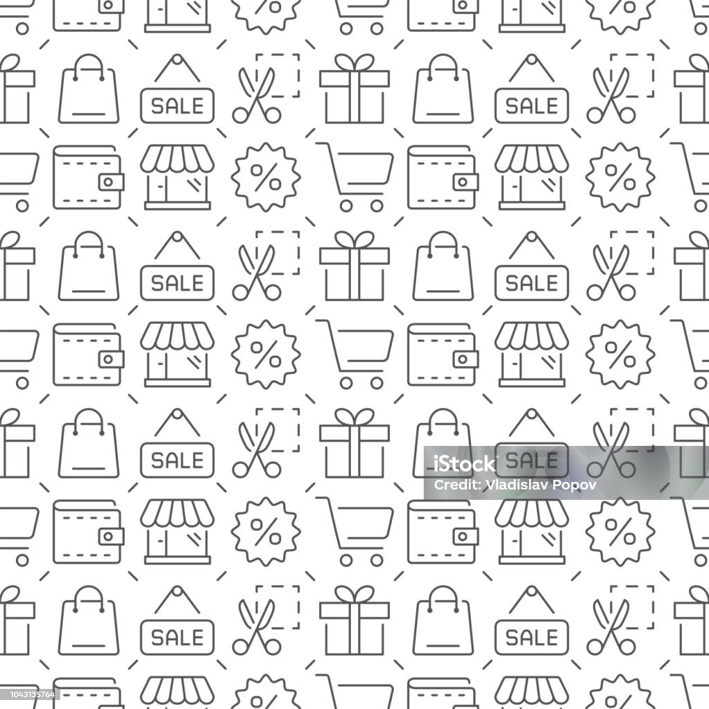 Shopping Vector Seamless Pattern Vector Eps8 Format Stock Illustration ...