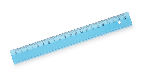 plastic ruler isolated on white - inch centimeter length shape imagens e fotografias de stock