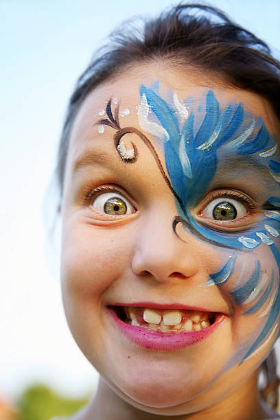 istock Happy painted girl 104314479