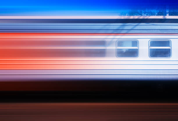 High speed Russian train carriage transportation background