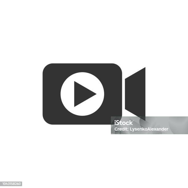 Video Camera Icon In Flat Style Movie Play Vector Illustration On White Isolated Background Video Streaming Business Concept Stock Illustration - Download Image Now