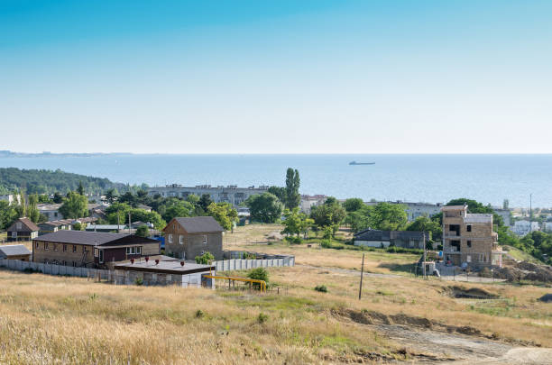 istock Suburban settlement. View from the hill 1043160716