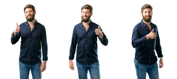 istock smiling broadly showing thumbs up gesture to camera, expression of like and approval 1043161340