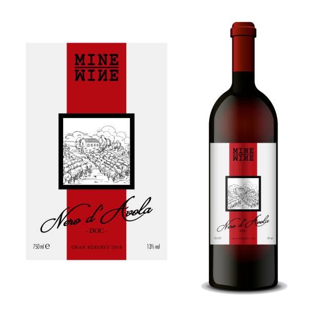 Modern Vector wine label vector art illustration