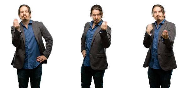 istock Handsome young man angry gesturing typical italian gesture with hand, looking to camera 1043166544