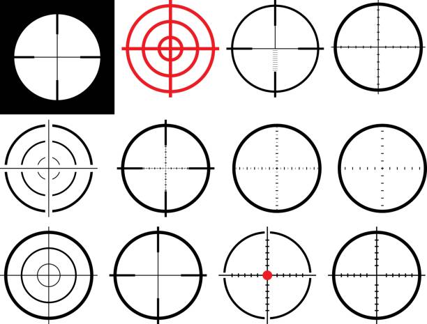 illustrations, cliparts, dessins animés et icônes de viseur - telescopic sight