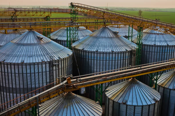 istock Modern silos for storing grain harvest. Agriculture. Background. 1043169964
